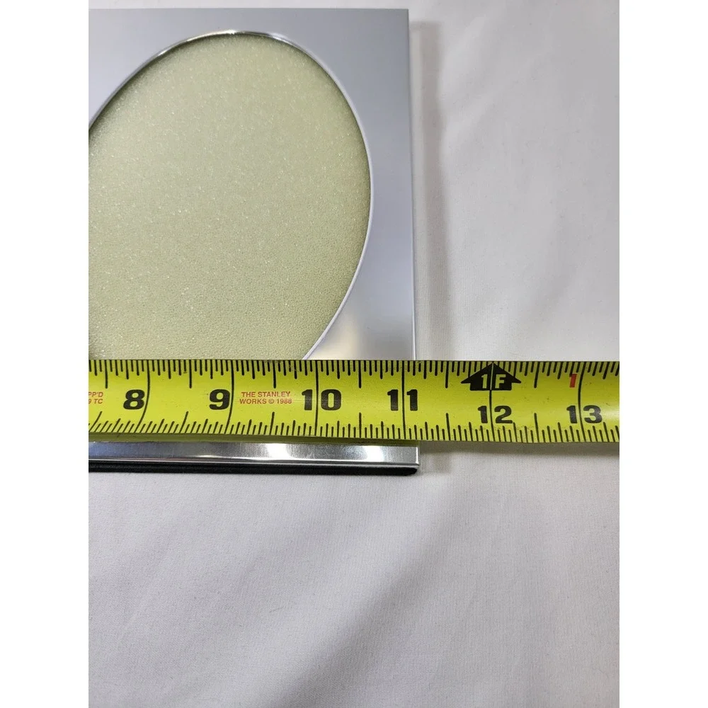Modern Silver Chrome Double Folding Picture Frame Oval 5x7 Hinged Metal Velvet